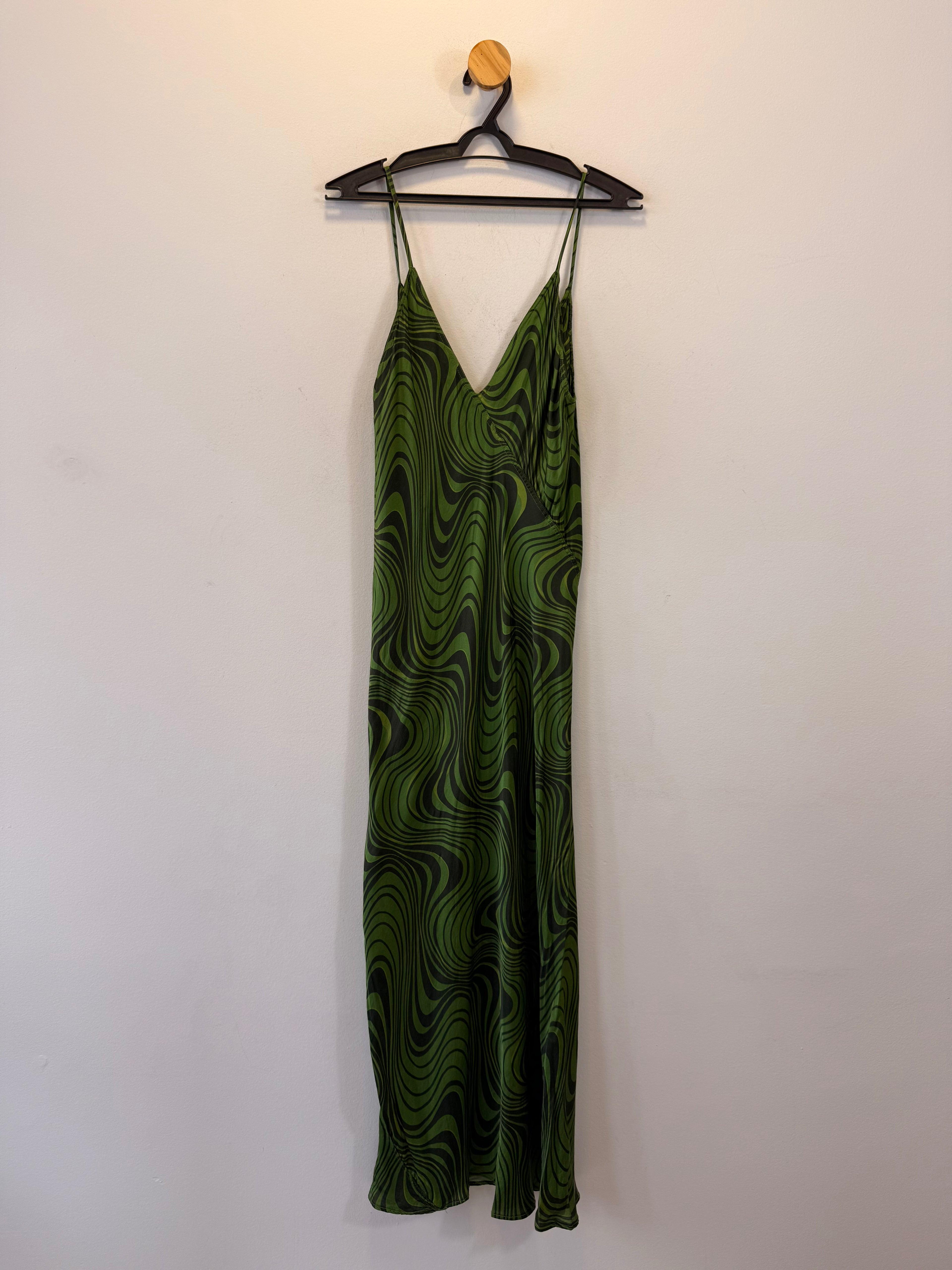 Vestido Verde Estampado Zara