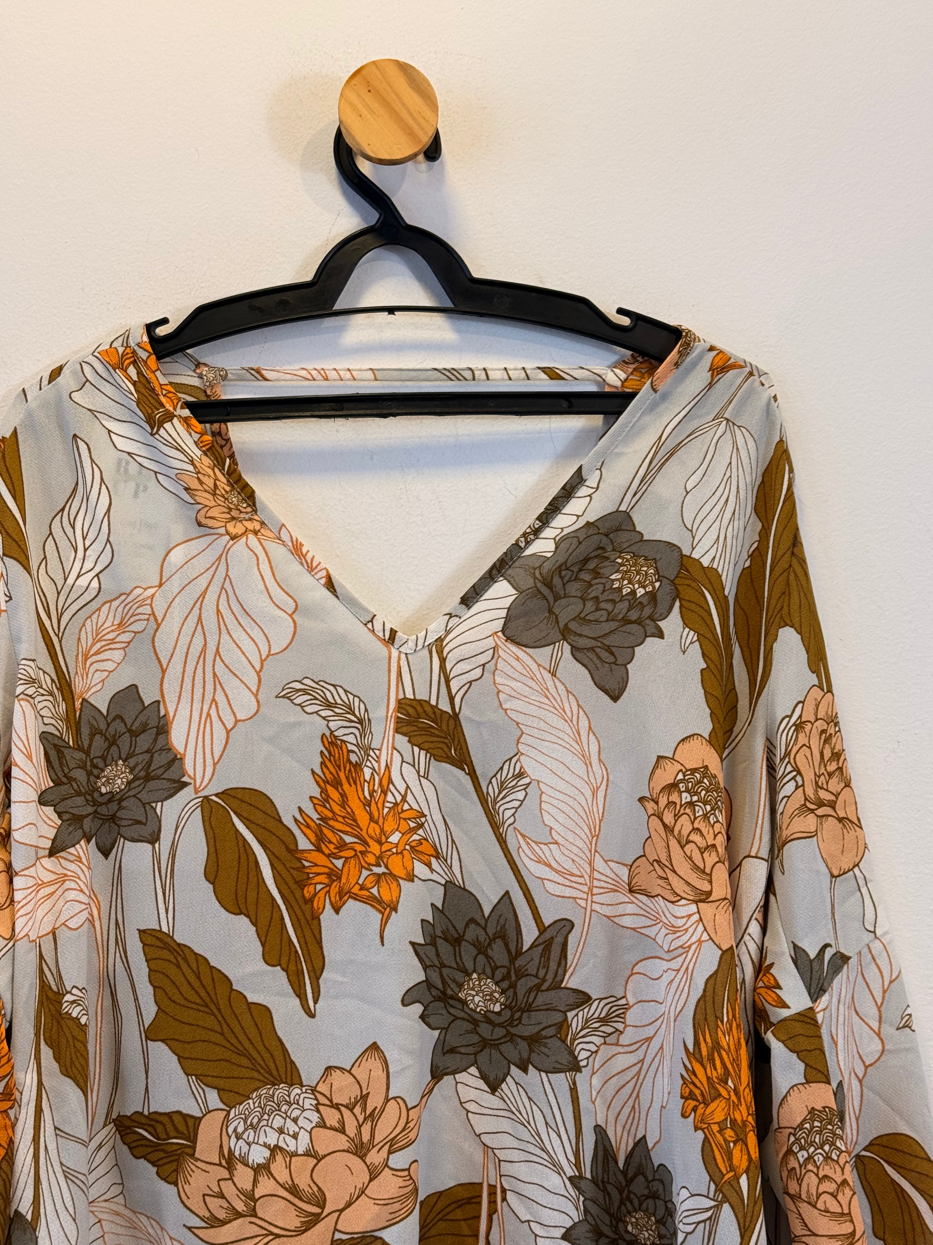 Blusa Estampa Floral Shoulder