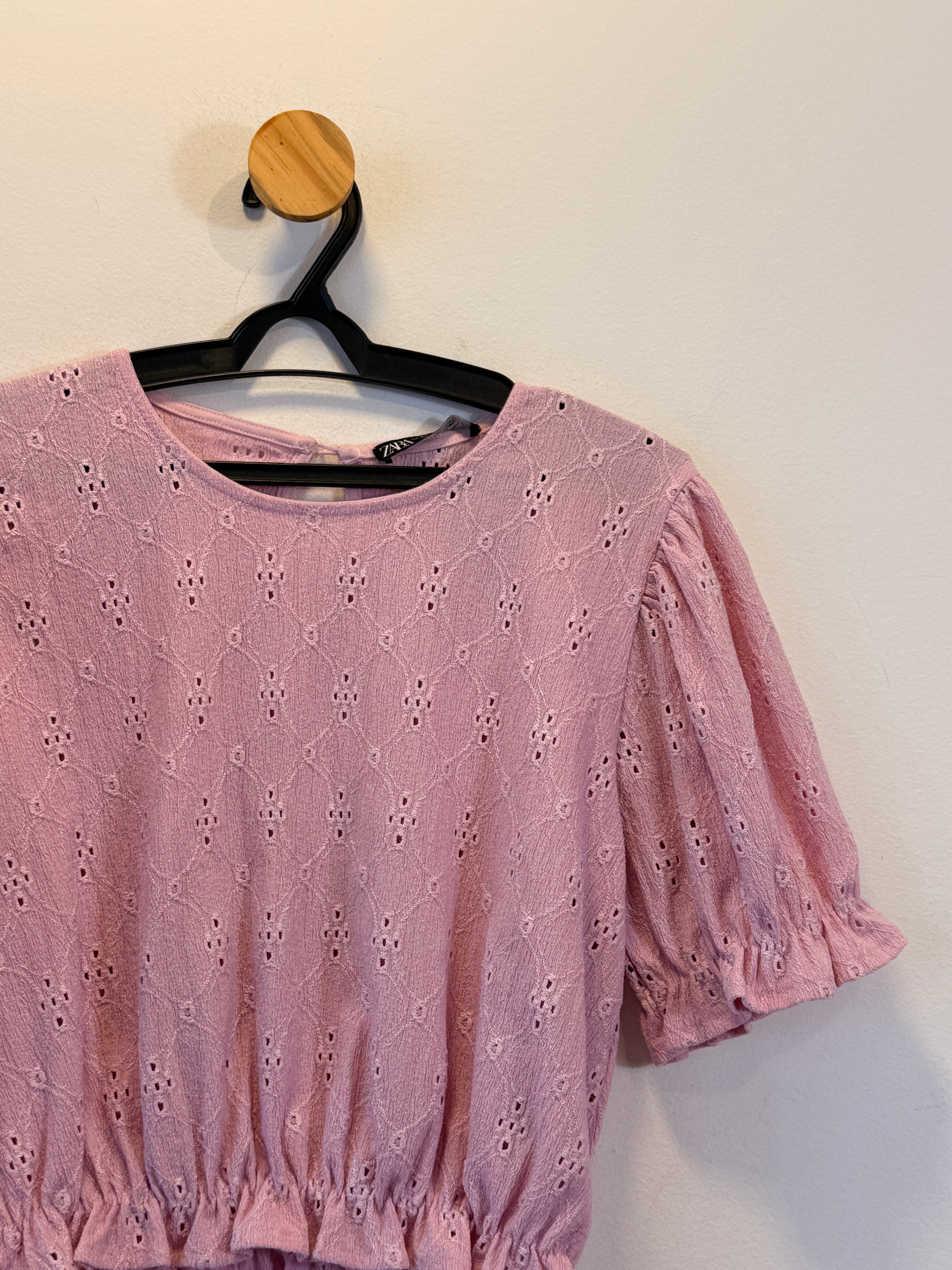 Blusa Cropped Rosa Zara