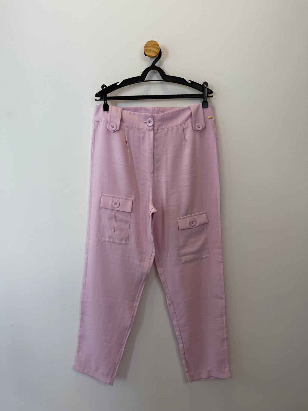 Calça Cargo Rosa Bebê
