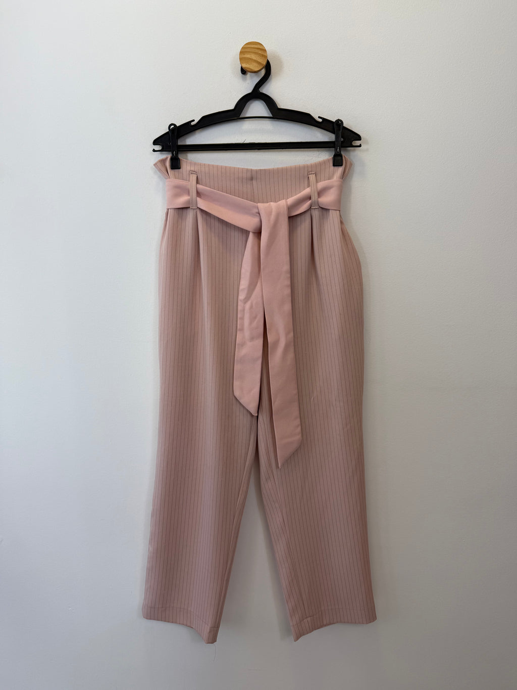 Calça Risca de Giz Nude