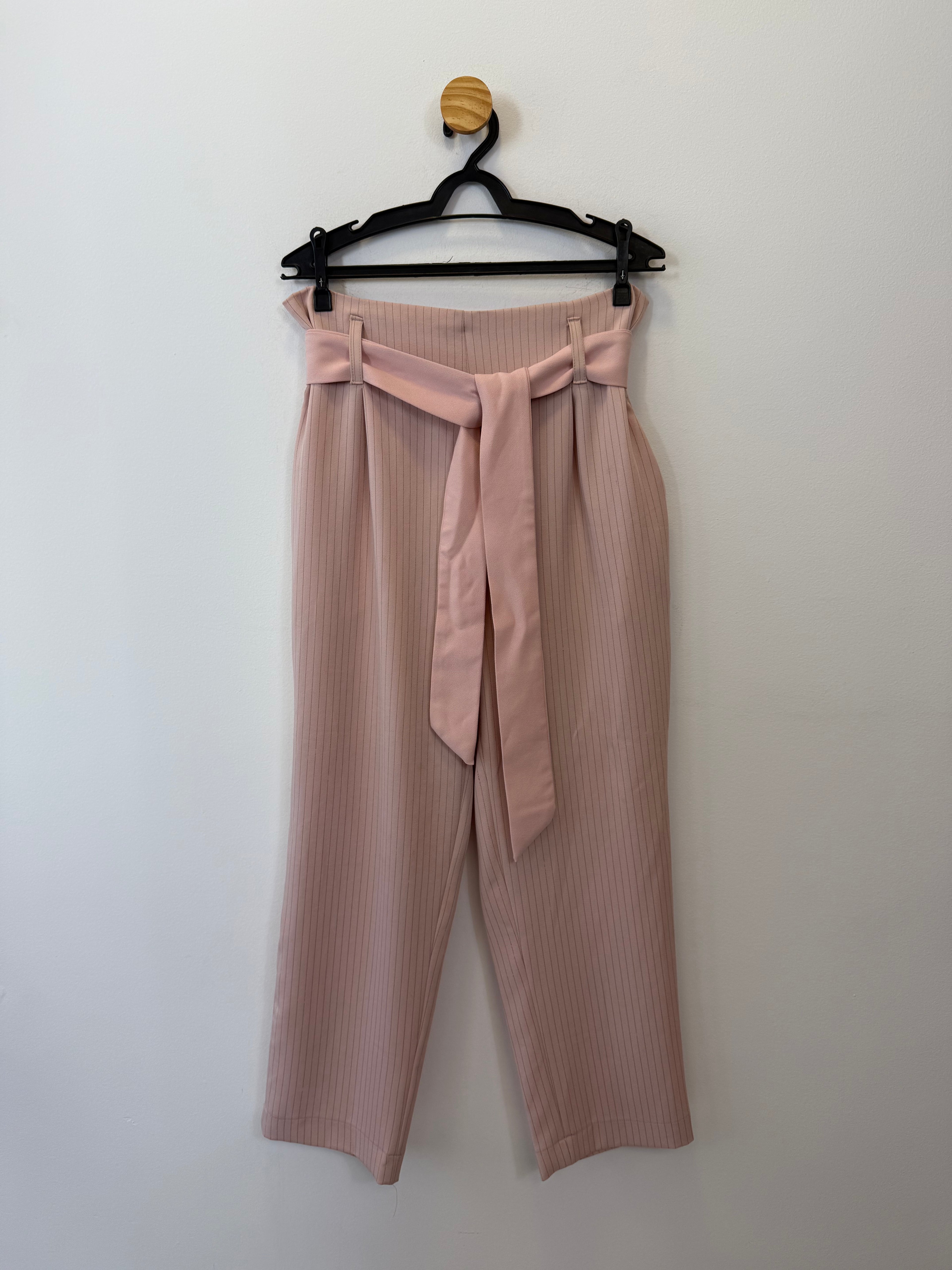 Calça Risca de Giz Nude