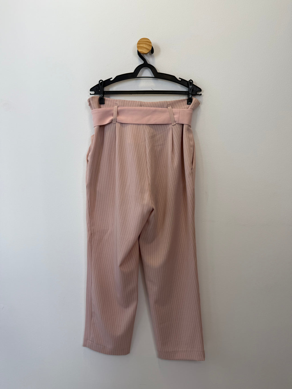 Calça Risca de Giz Nude