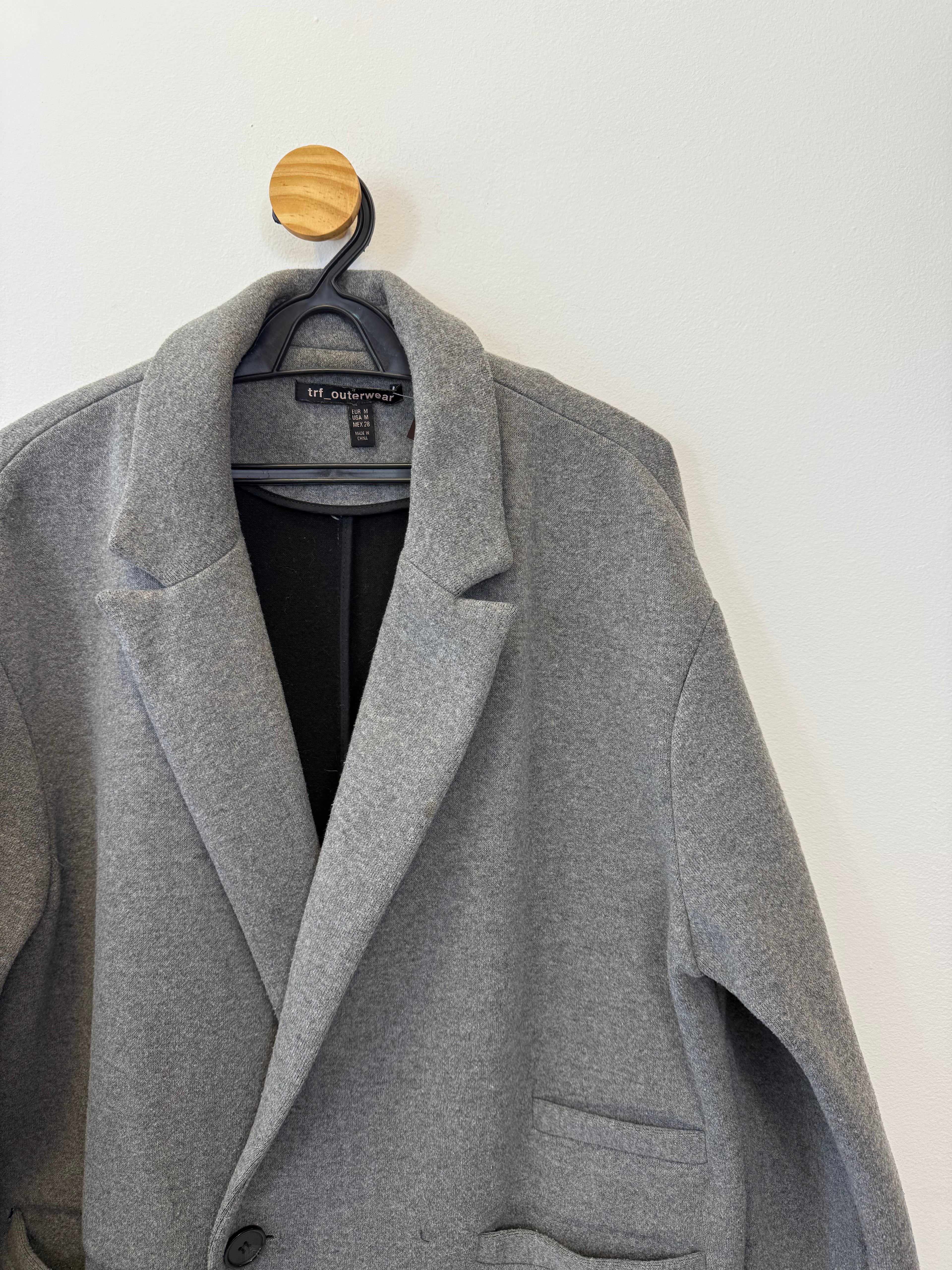 Casaco Oversized Mescla Cinza