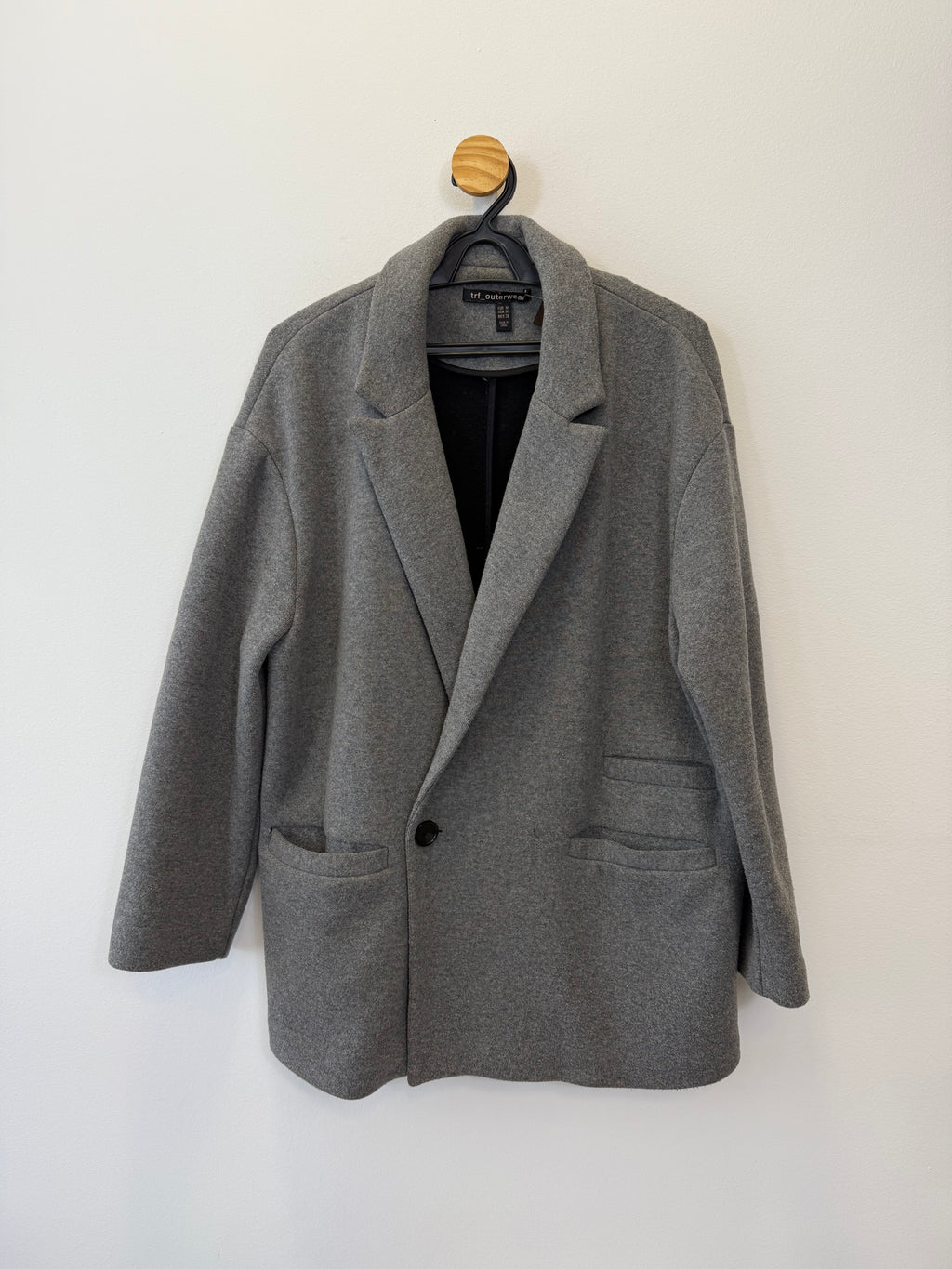 Casaco Oversized Mescla Cinza
