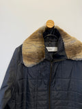 Jaqueta Puffer Gola em Pele