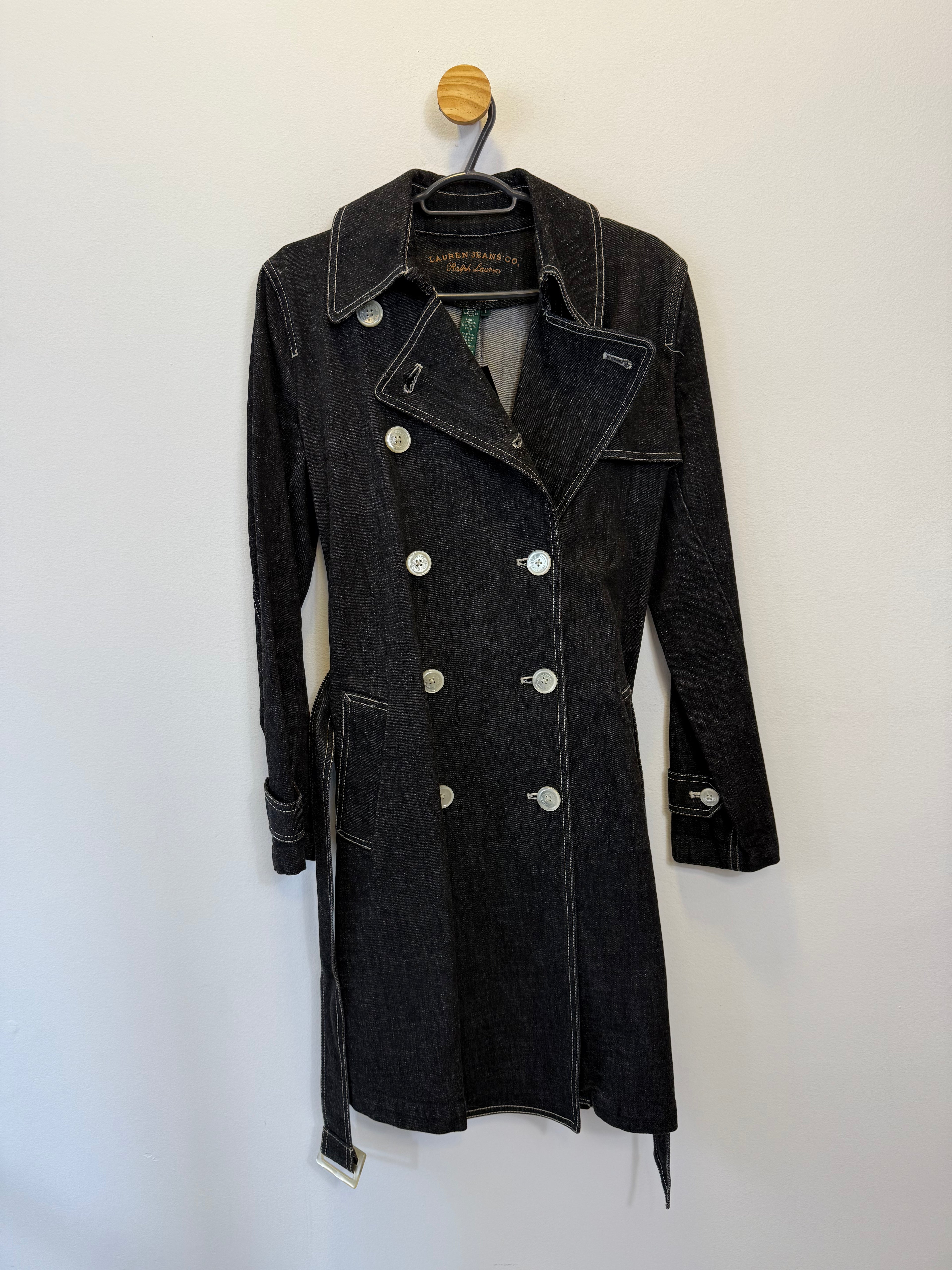Trench Coat Jeans Preto