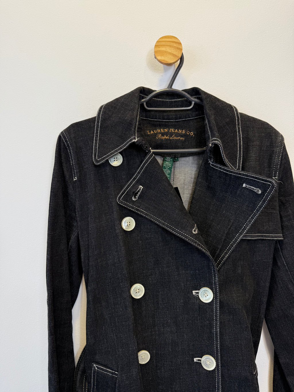 Trench Coat Jeans Preto
