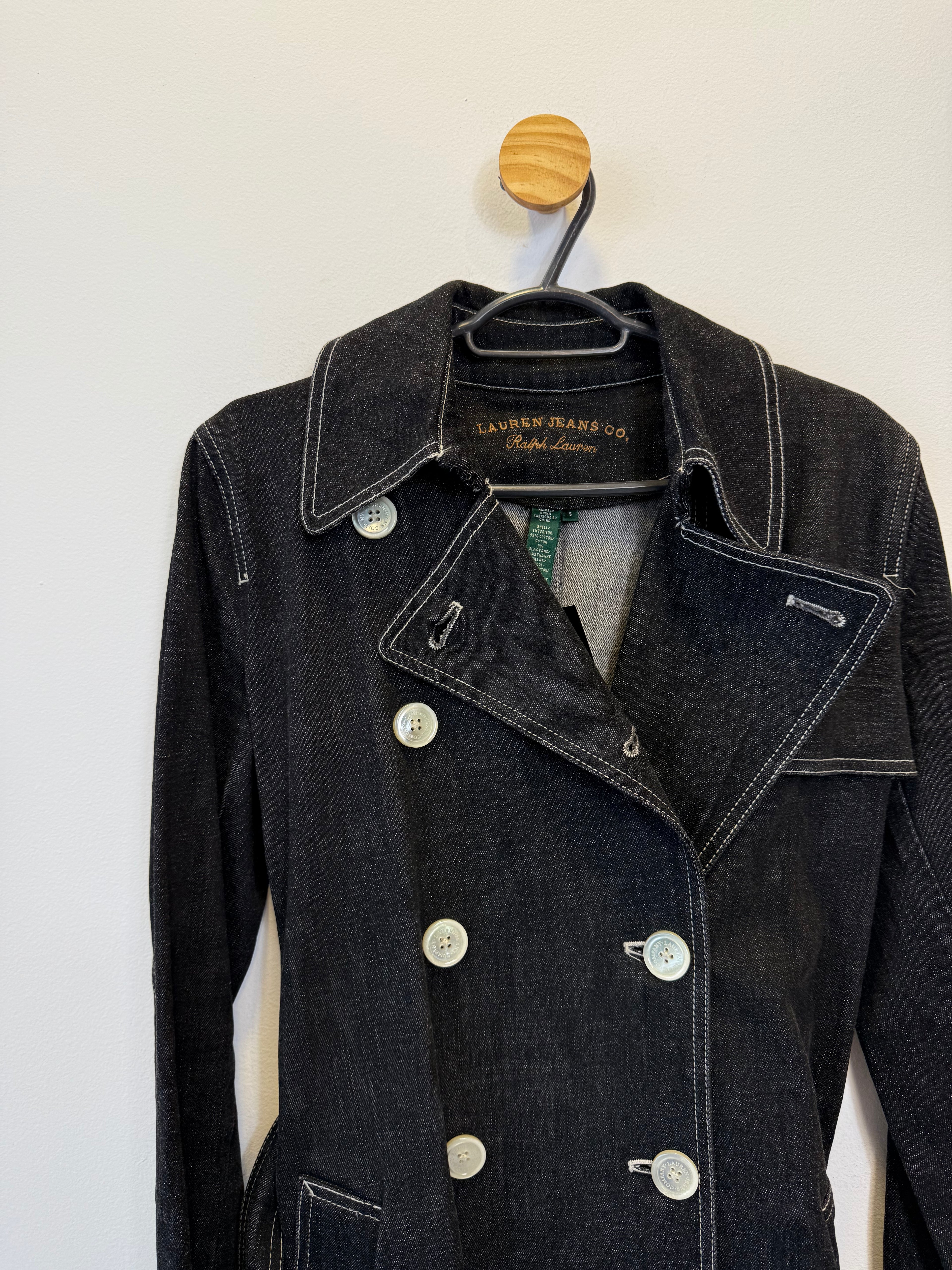Trench Coat Jeans Preto
