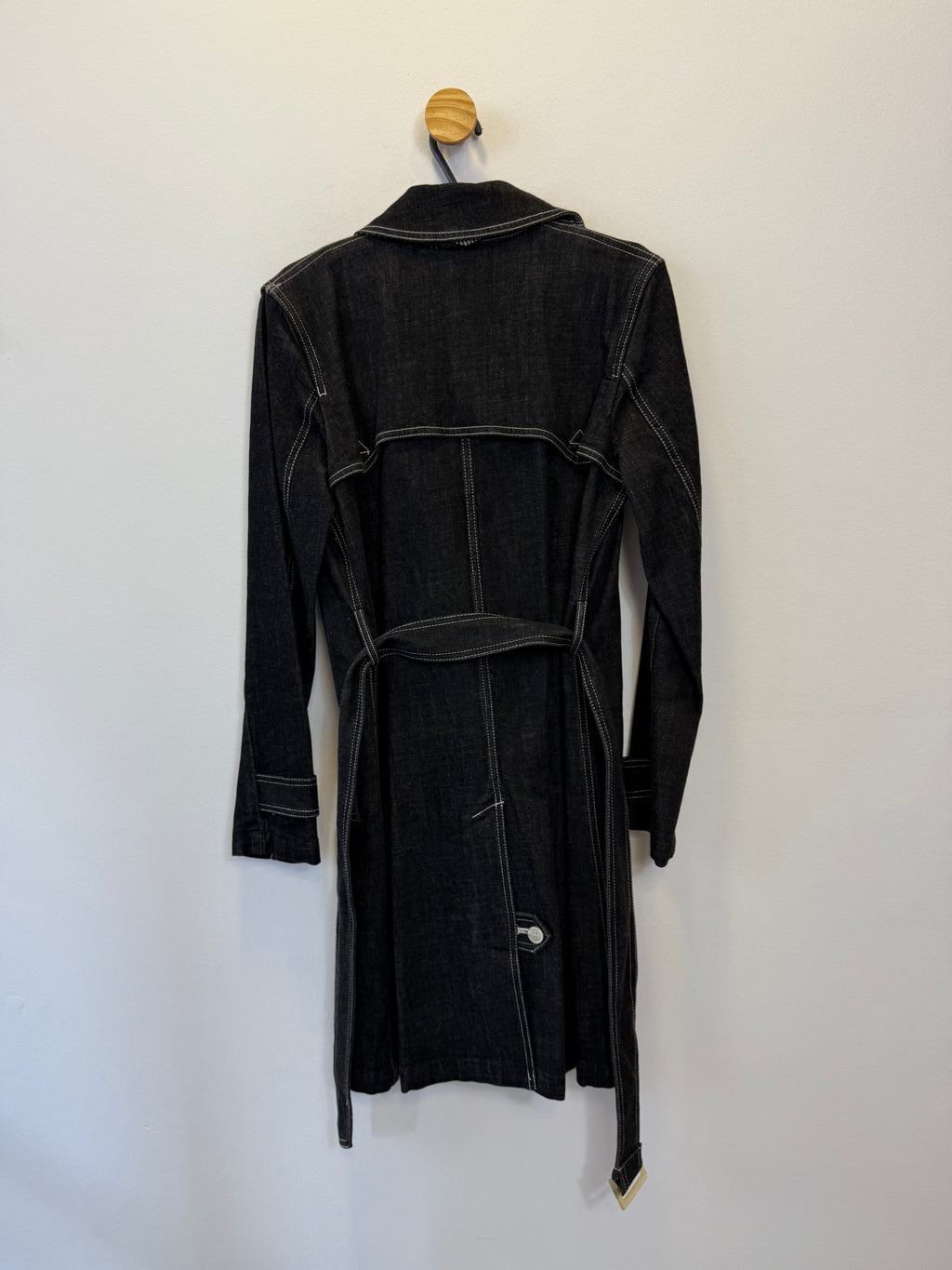 Trench Coat Jeans Preto