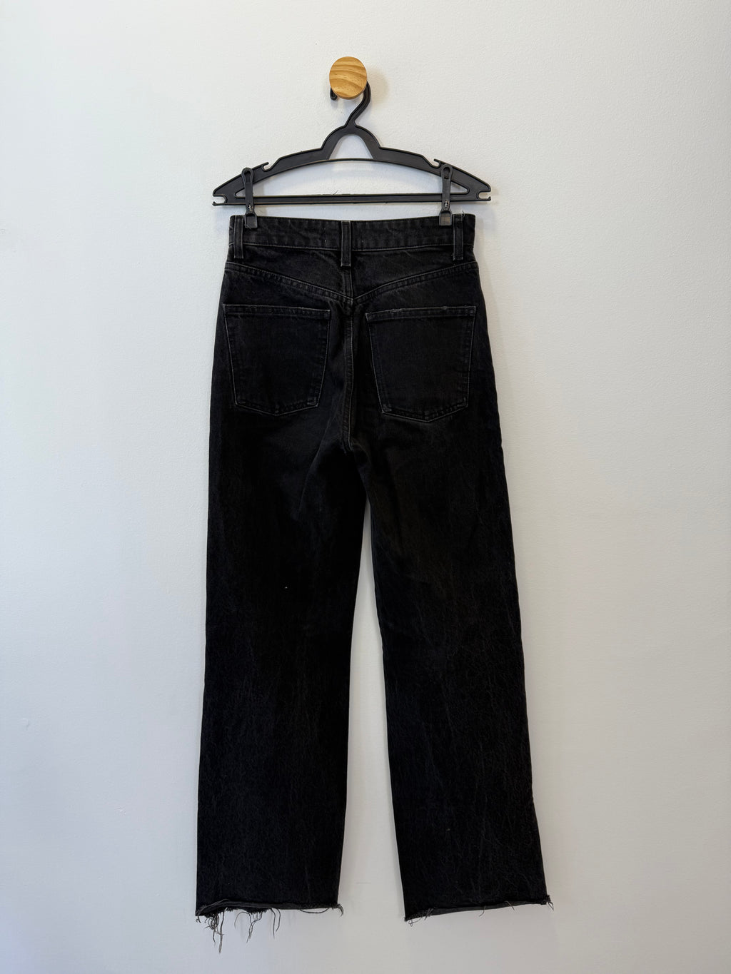 Calça Jeans Wide Leg Preta Zara