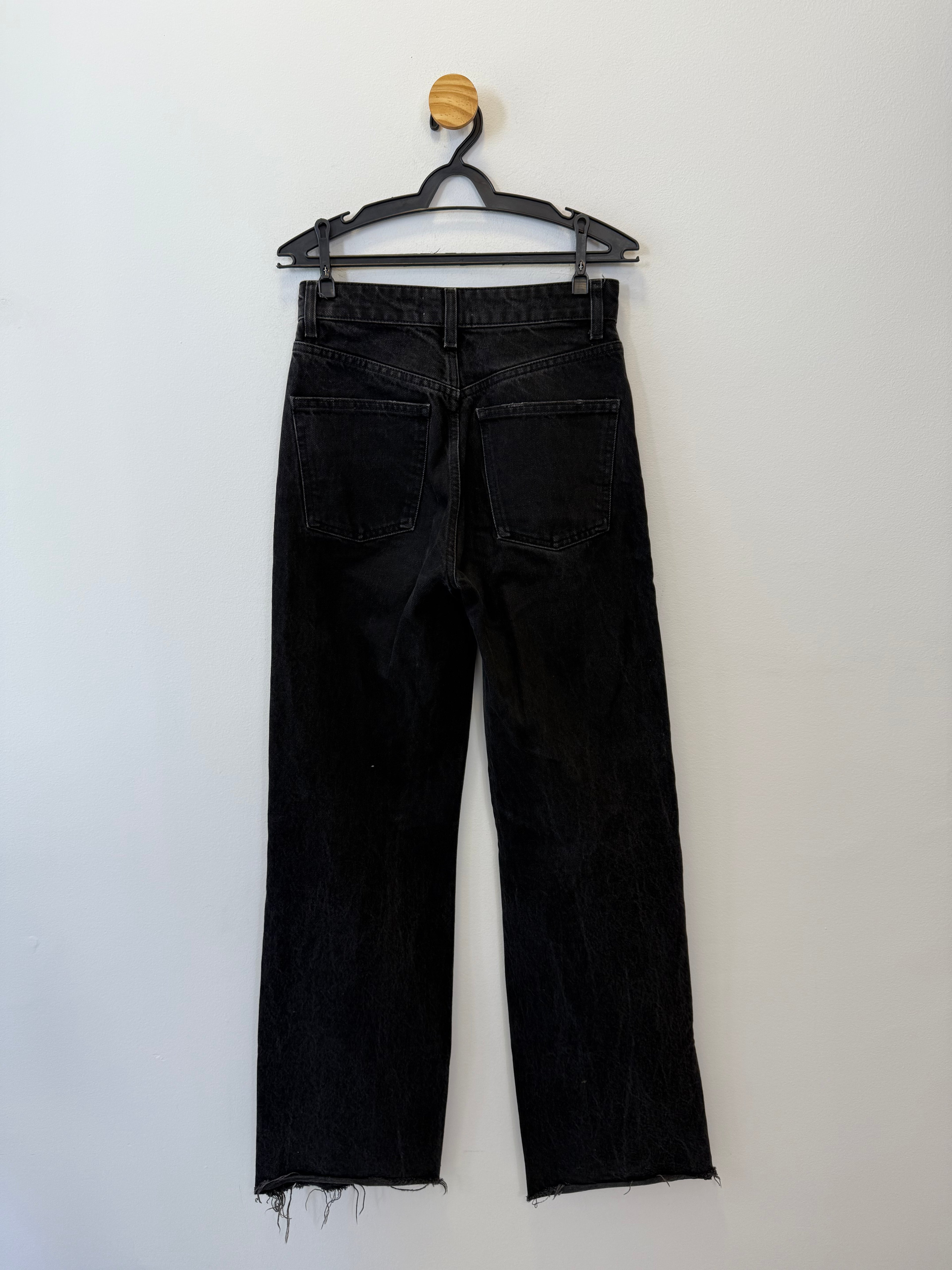 Calça Jeans Wide Leg Preta Zara