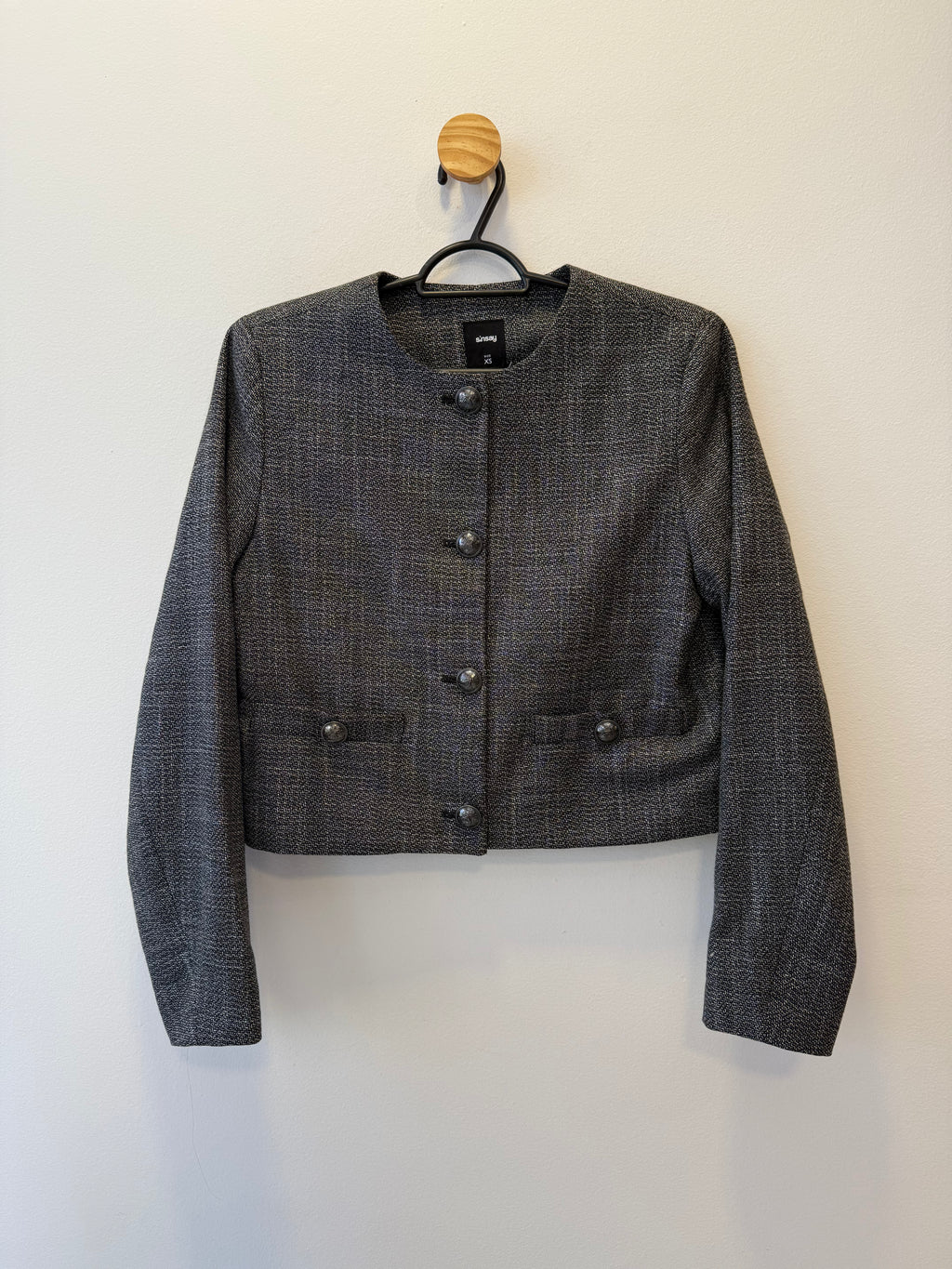 Casaqueto Mescla Preto e Branco