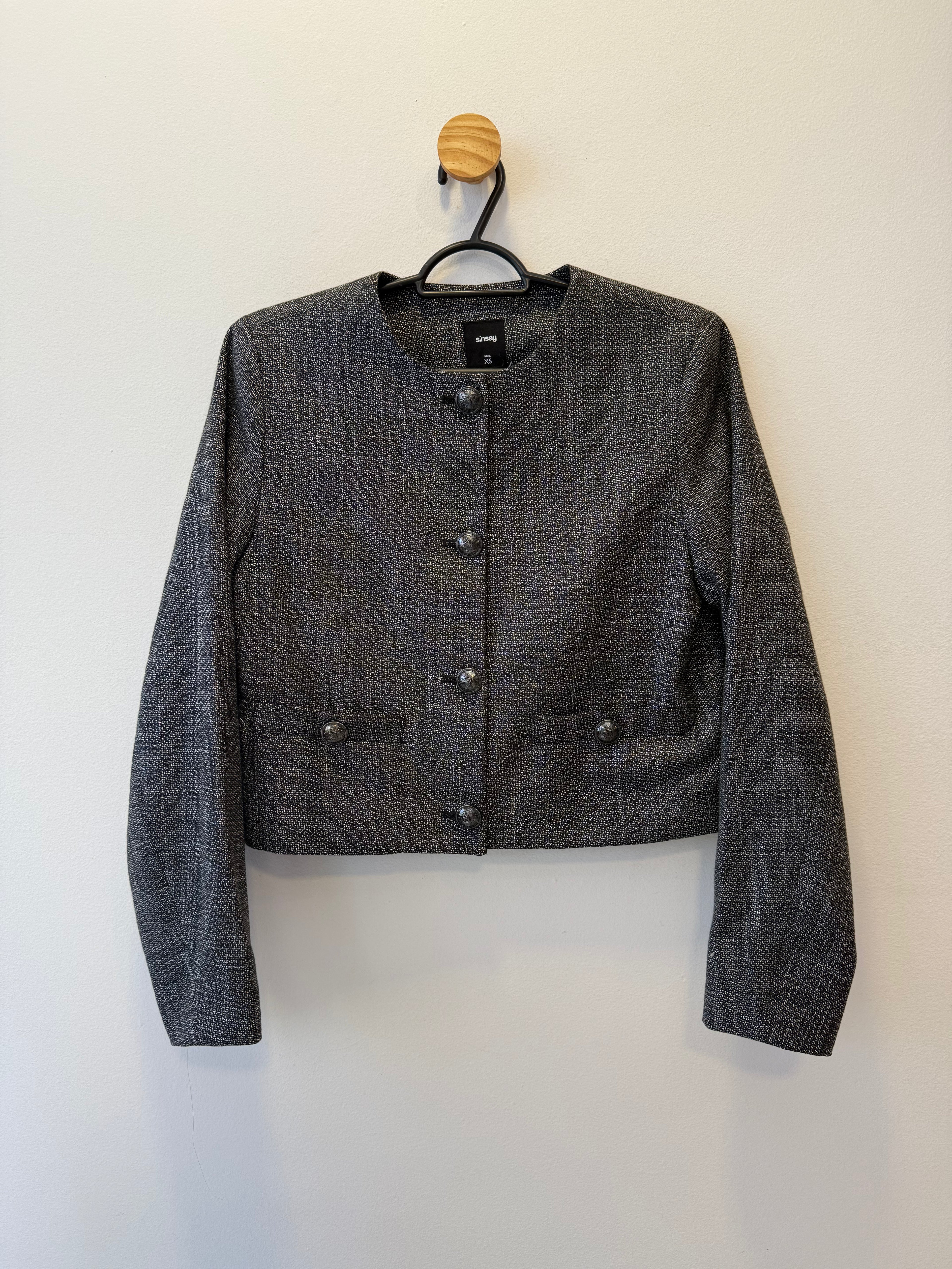 Casaqueto Mescla Preto e Branco