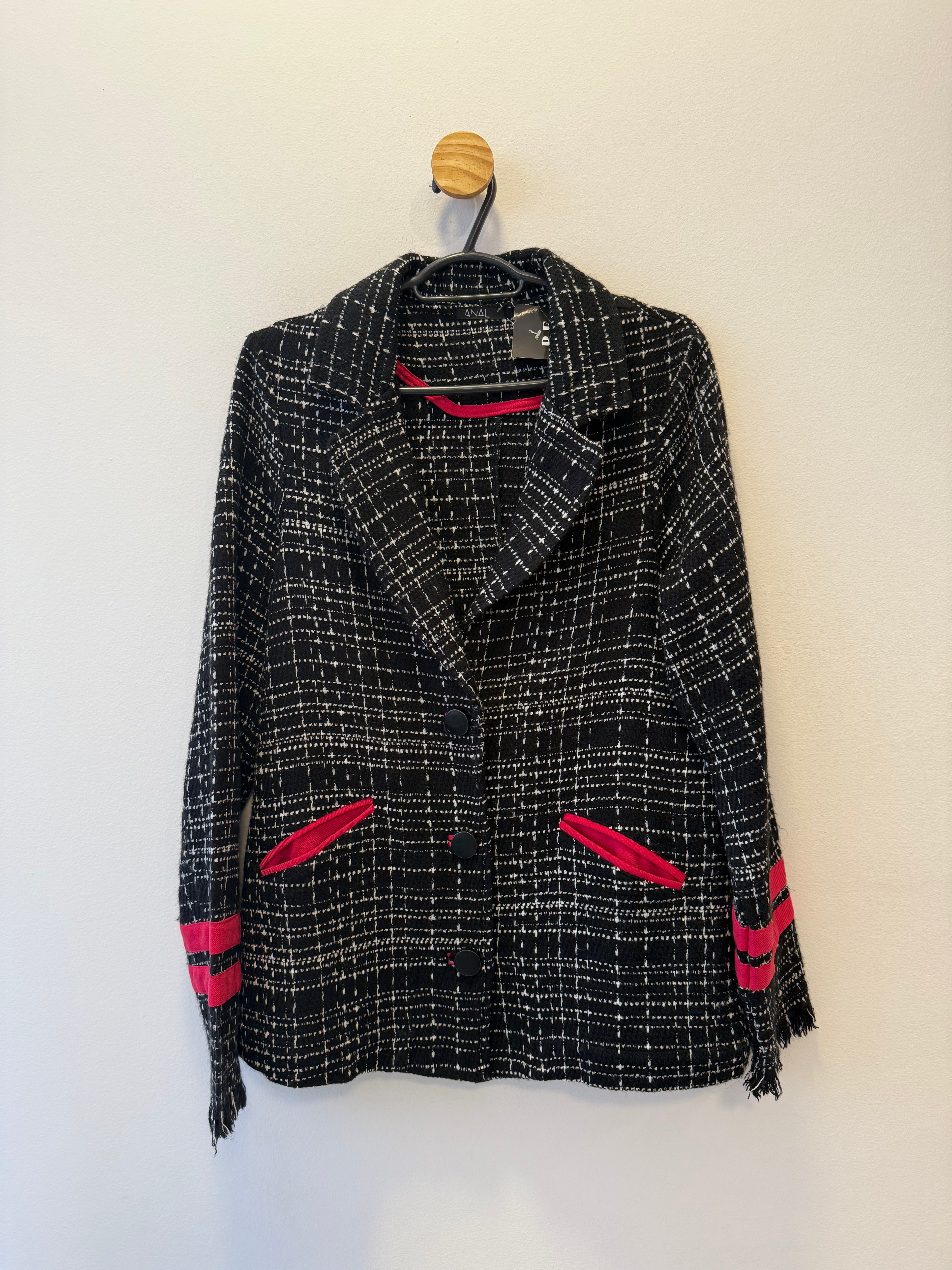 Blazer Tweed Preto e Branco