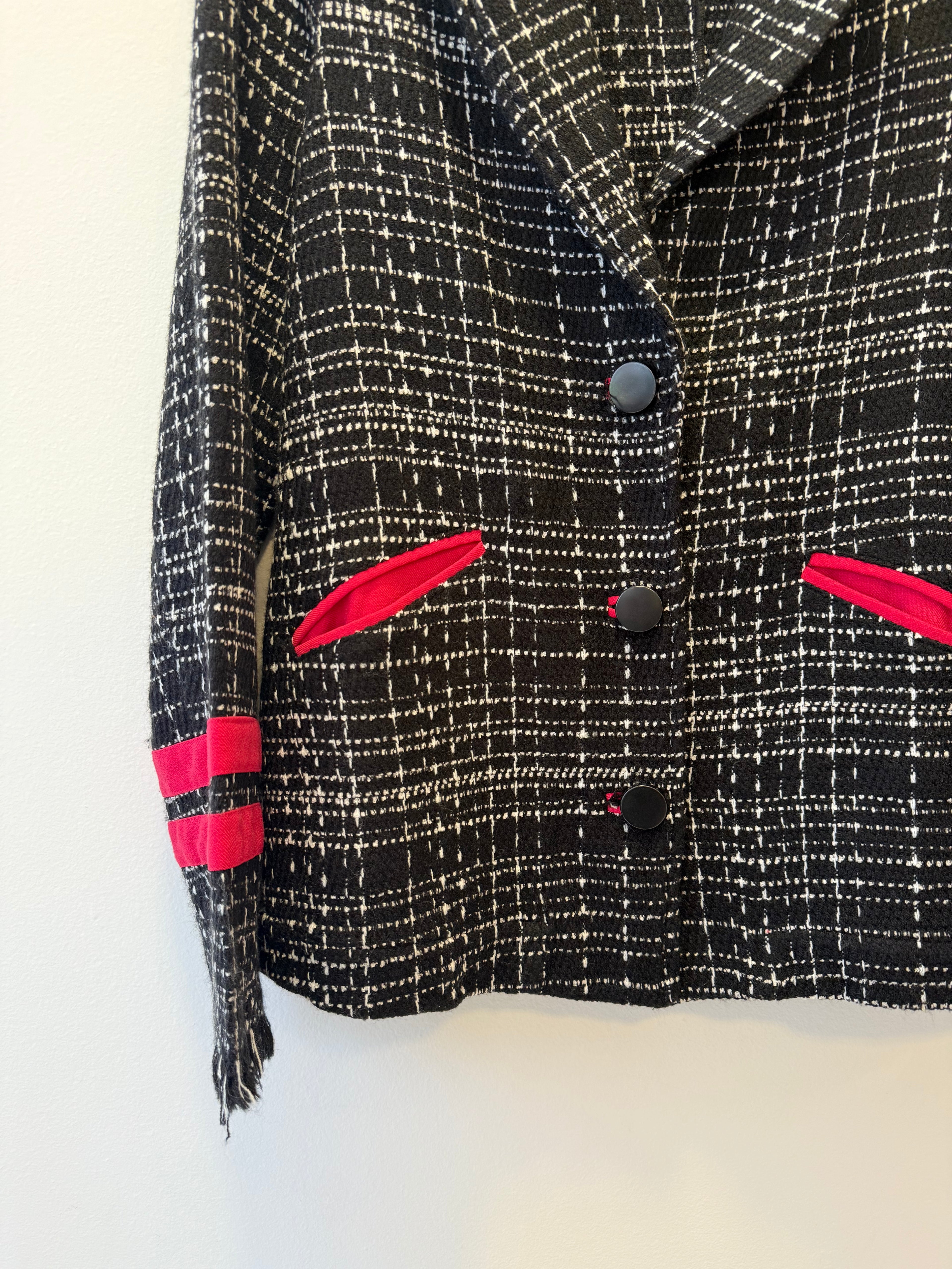 Blazer Tweed Preto e Branco