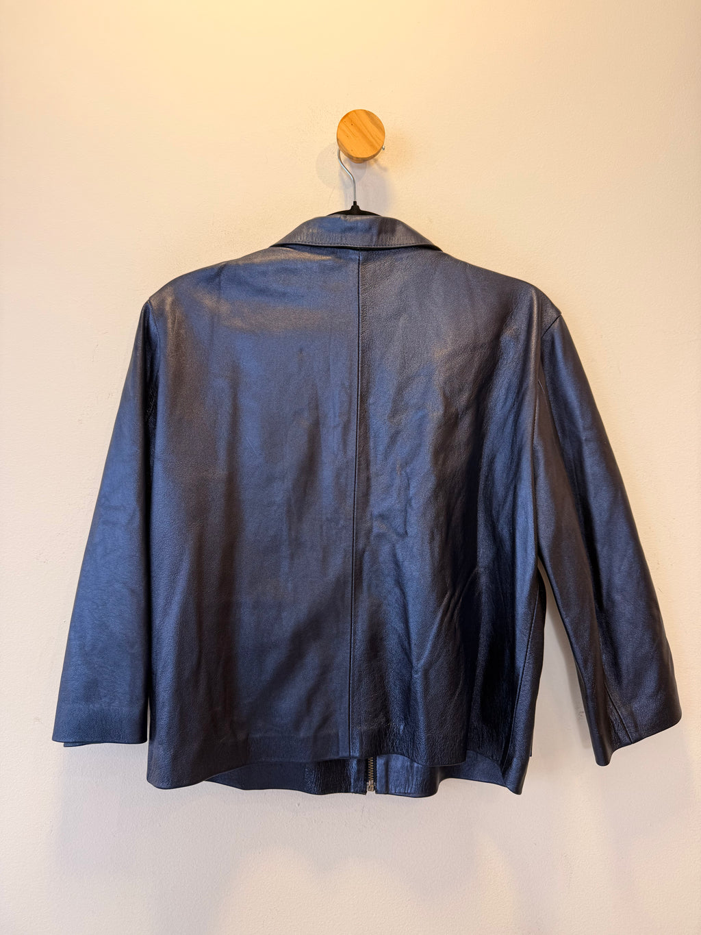 Jaqueta de Couro Azul Évry