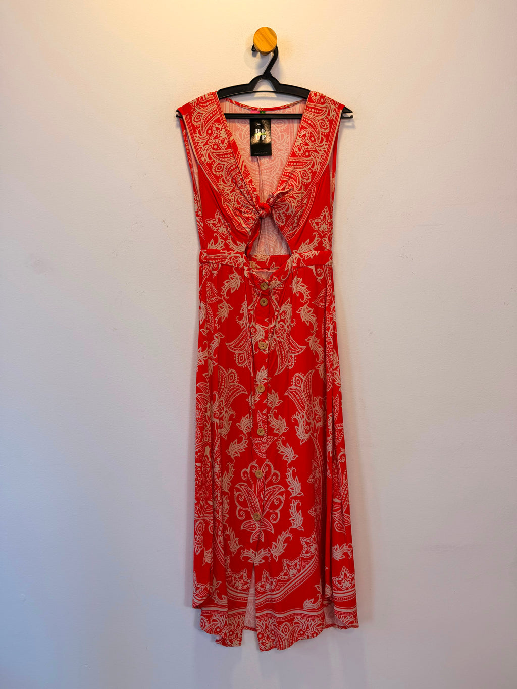 Vestido Laranja Estampa Paisley Farm
