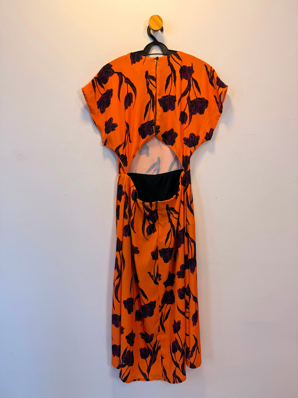 Vestido Laranja Estampa Floral Amaro