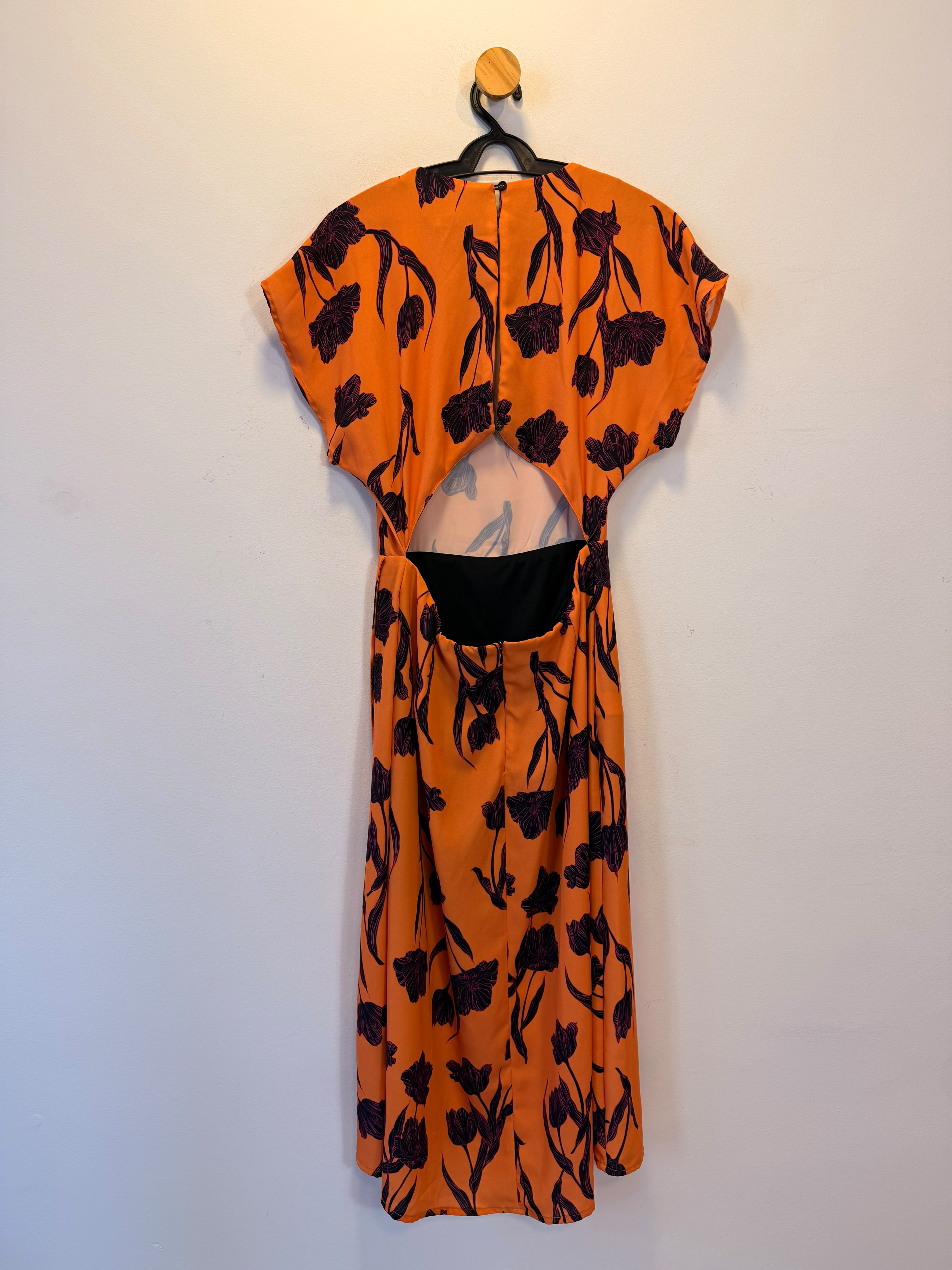 Vestido Laranja Estampa Floral Amaro
