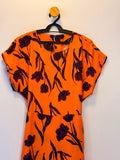 Vestido Laranja Estampa Floral Amaro