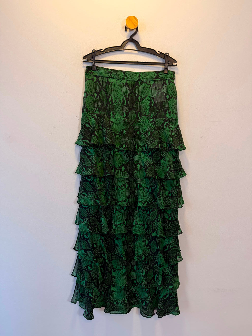 Saia Animal Print Verde 100% Seda C'est Tout