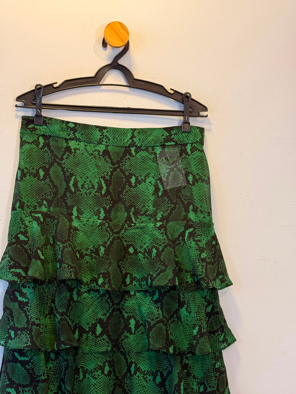 Saia Animal Print Verde 100% Seda C'est Tout