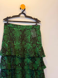 Saia Animal Print Verde 100% Seda C'est Tout