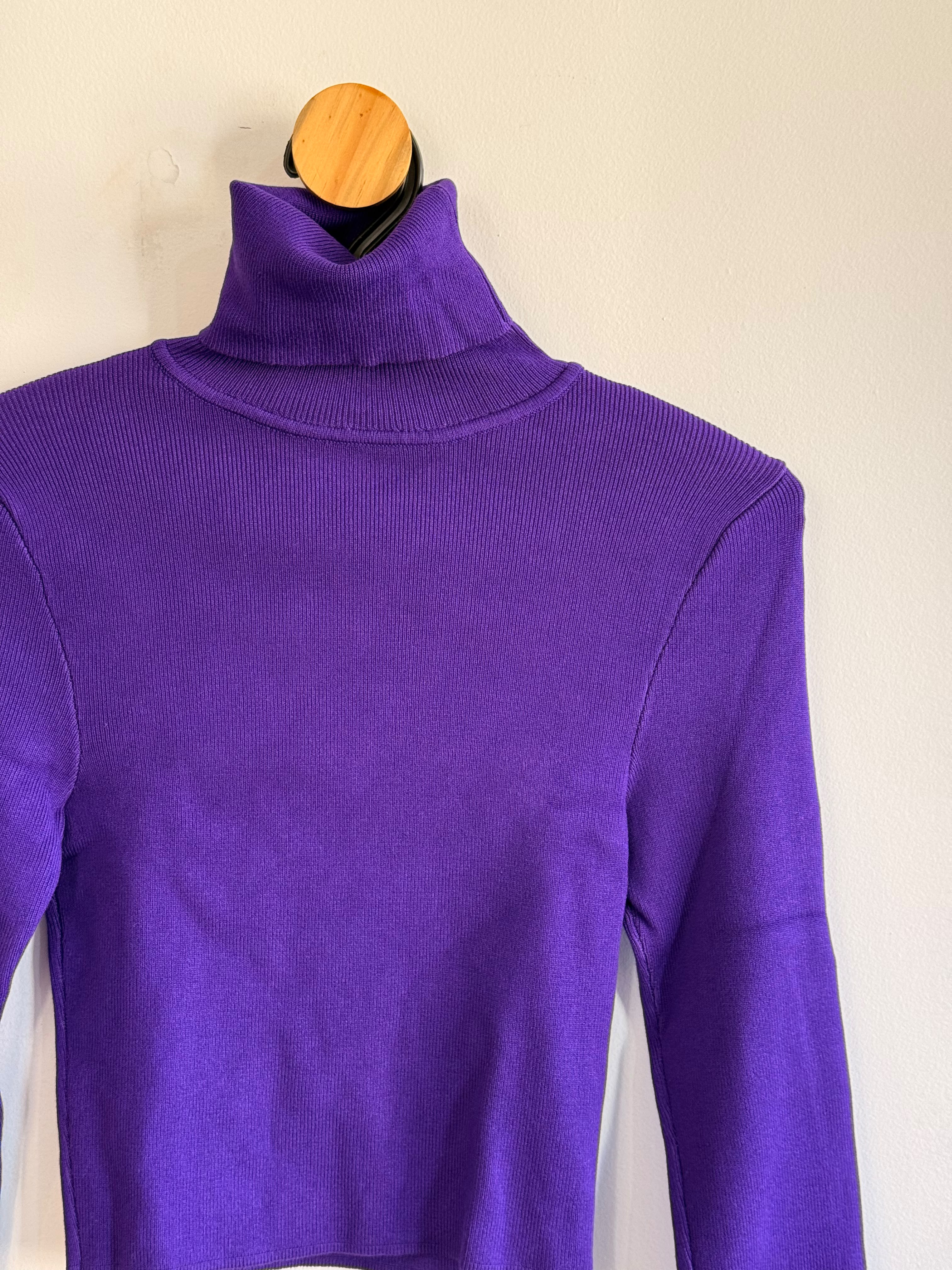Tricot Cropped Roxo Zara