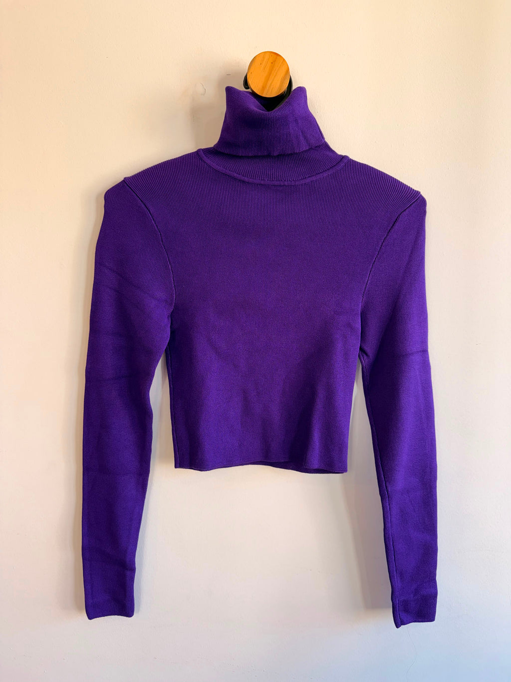 Tricot Cropped Roxo Zara