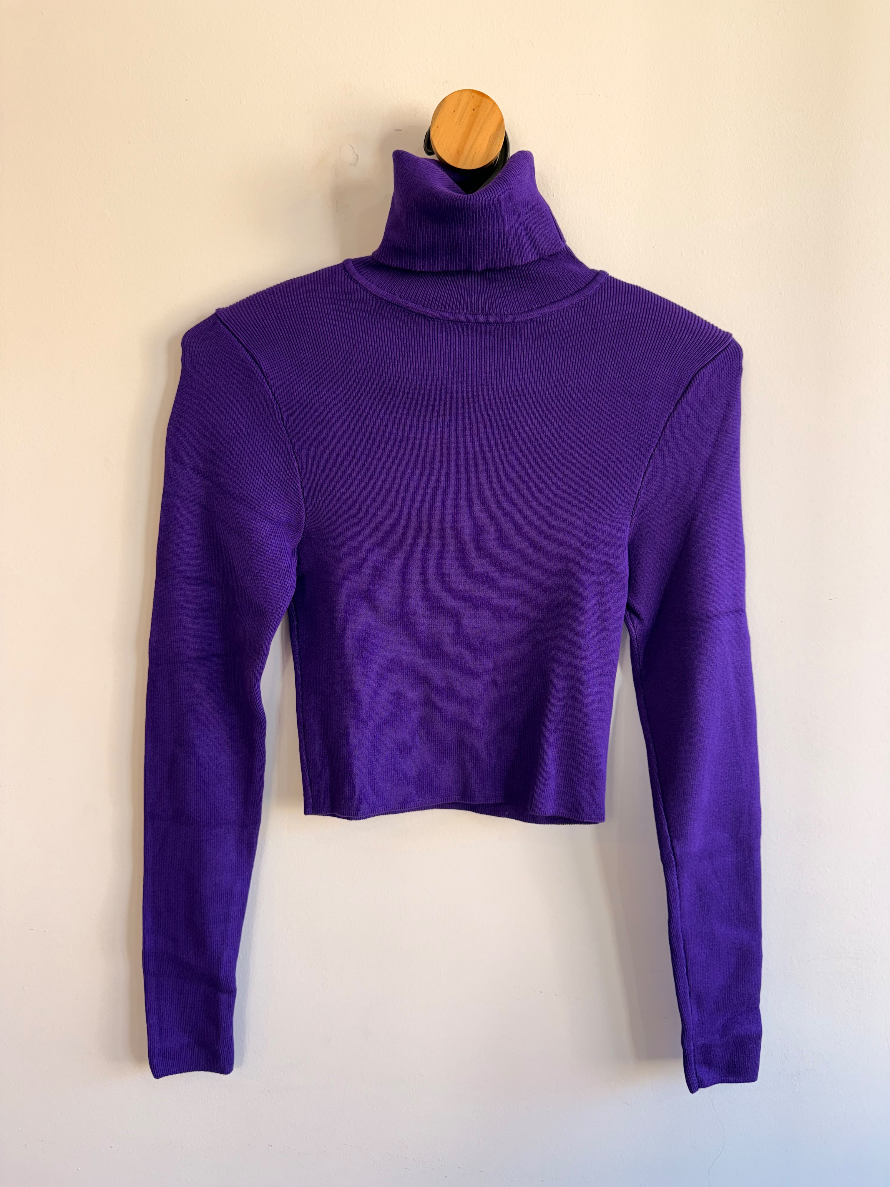 Tricot Cropped Roxo Zara