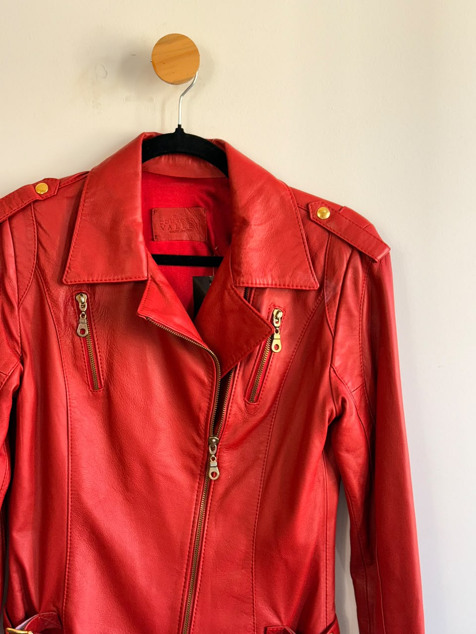 Jaqueta de Couro Vermelho