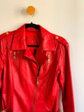 Jaqueta de Couro Vermelho
