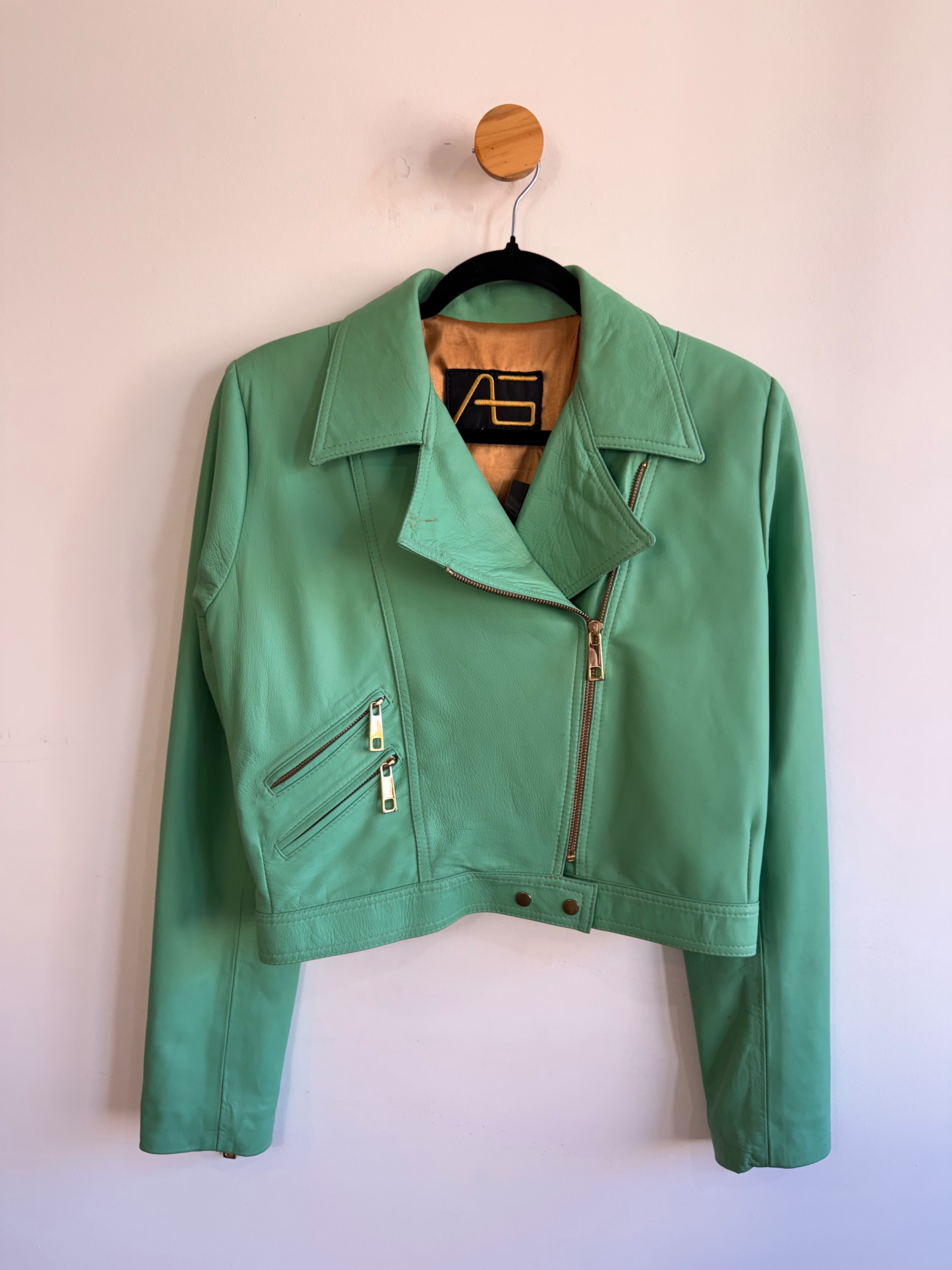 Jaqueta de Couro Verde