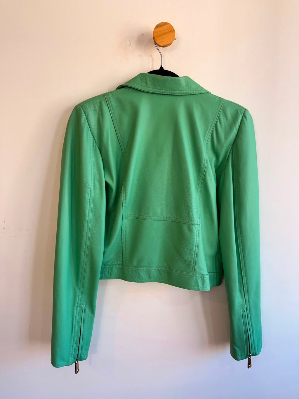 Jaqueta de Couro Verde