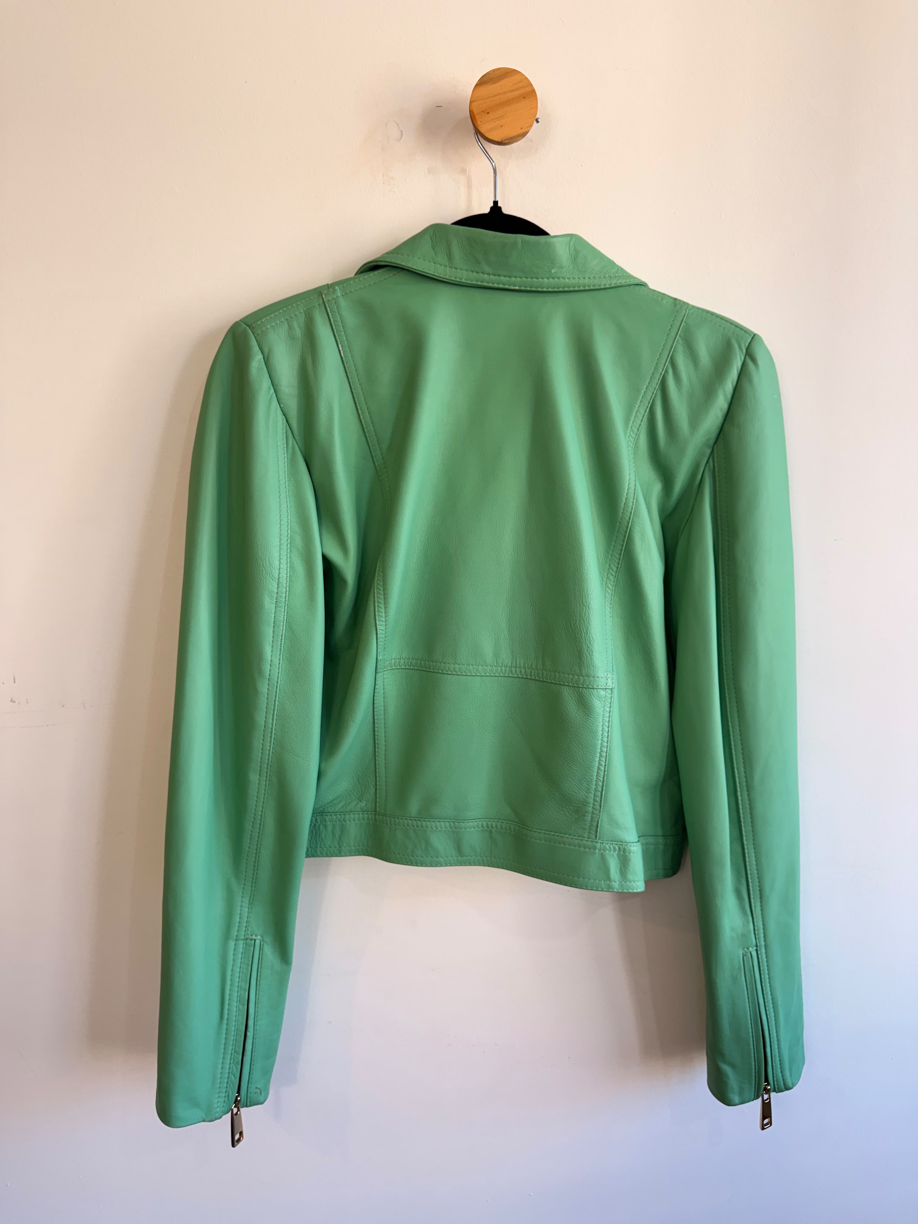 Jaqueta de Couro Verde