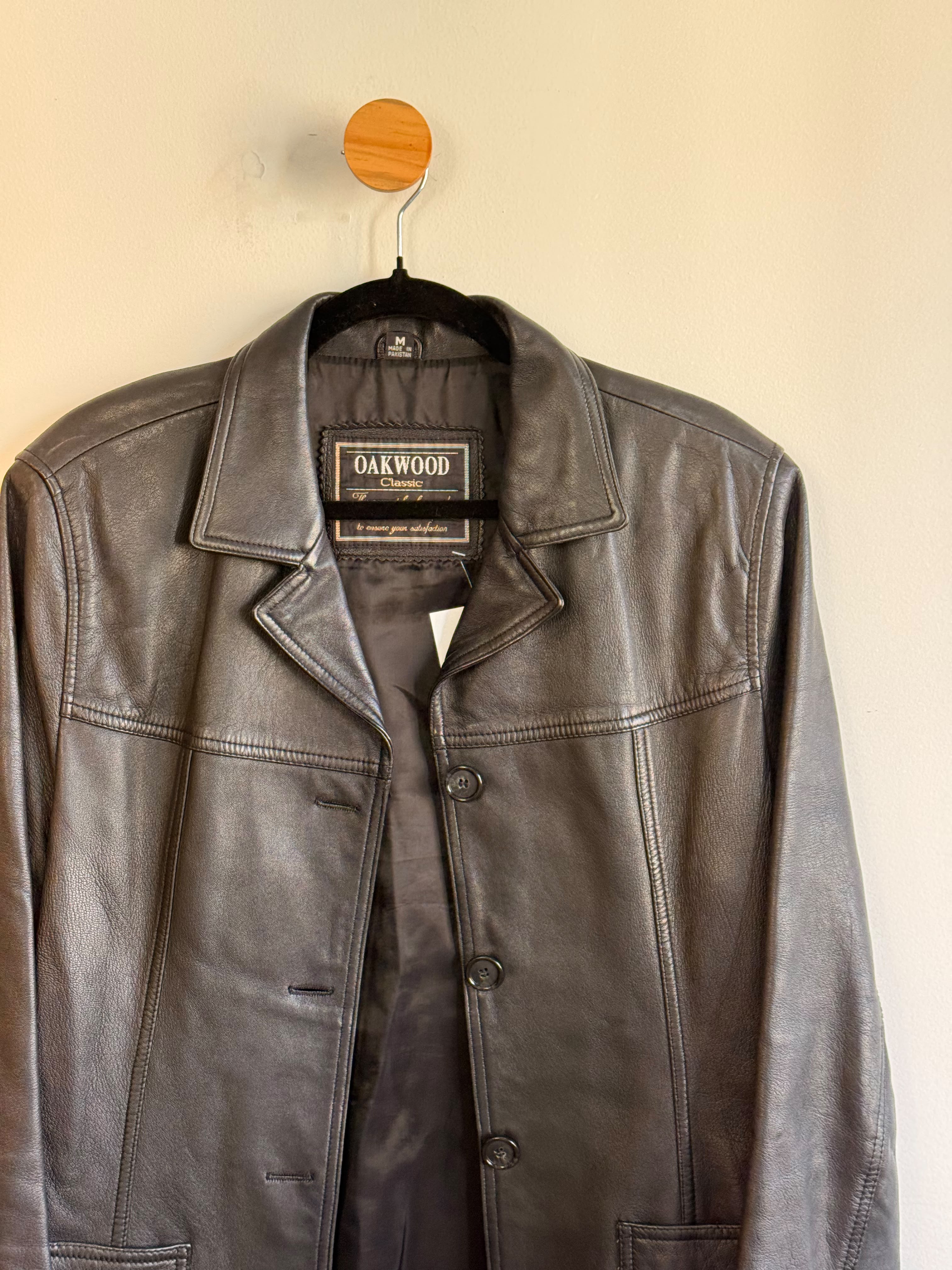 Jaqueta de Couro Alongada Oakwood