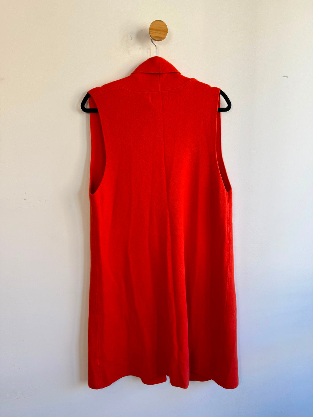Colete Alongado de Tricot Vermelho