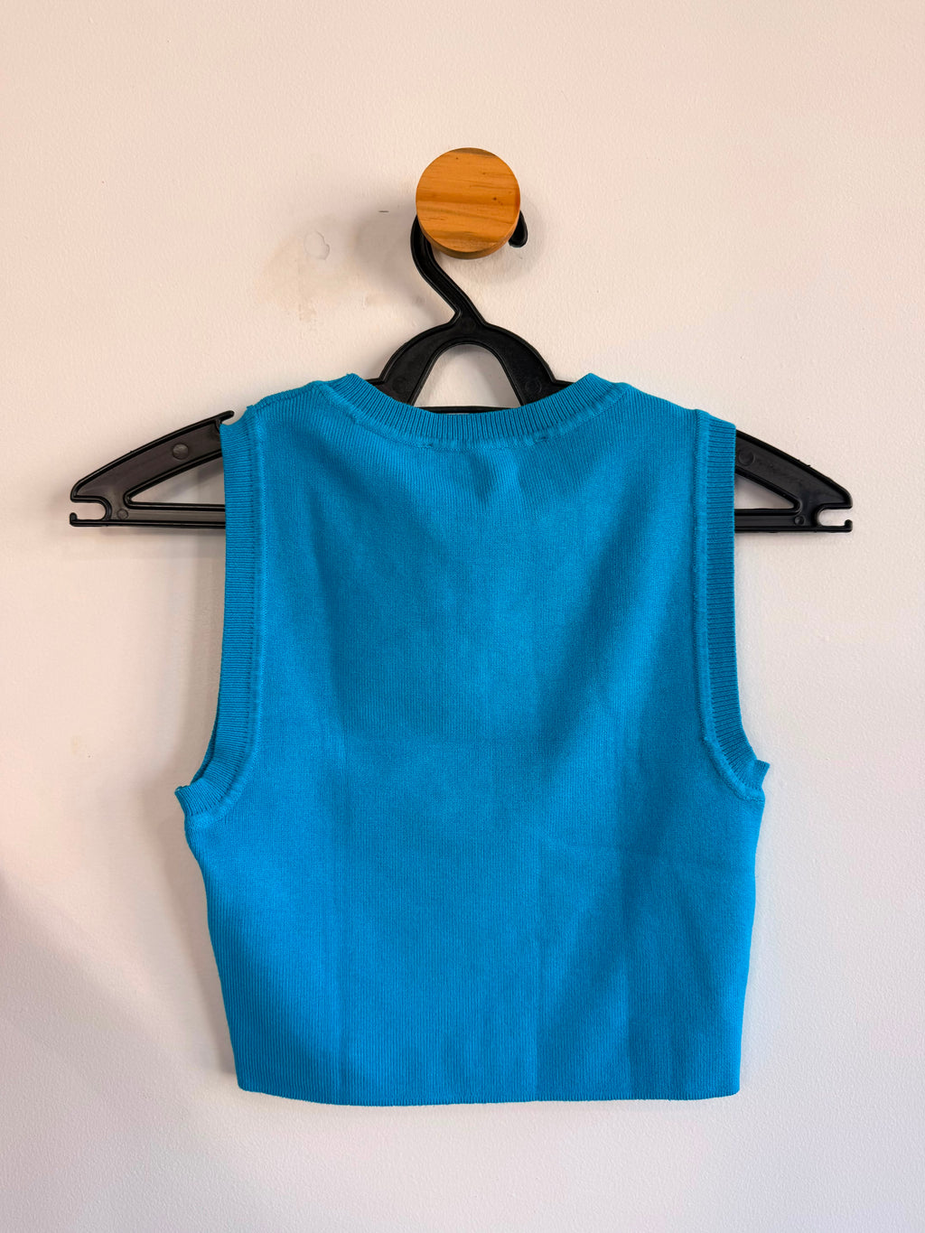 Cropped em Malha Azul Zara